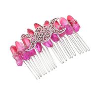 Ipetboom 1 Pièce Peigne à Cheveux Cristal Naturel Diy avec Décor Trois Lunes Accessoire de Coiffure Élégant pour Mariée et Occasions Spéciales