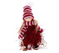 Ipetboom 1 Pièce Poupée de Ski avec Bonnet Rayé et Décoration de Noël Mignonne pour Maison Bureau Magasin et Plus