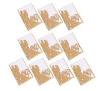 Ipetboom 10 Cartes d'Invitation de Mariage en Papier Doré Design Ajouré Créatif Enveloppes Assorties pour faire-Part Décoration Élégante pour Mariage et Saint-Valentin