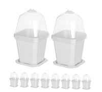 Ipetboom 10 Ensembles Pots de Jardinage Plastique avec Couvercles Ventilés pour Pots de pour Intérieur et Extérieur