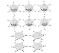 Ipetboom 10 pièces Badge de Policier Argenté Accessoires de Fête et Déguisement Broches Décoratives pour Jeu de Rôle Cosplay et Anniversaire