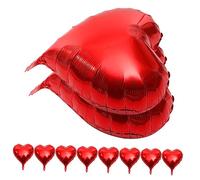 Ipetboom 10 pièces Ballons Forme de Cœur Aluminium Ballons de Fête pour Saint Valentin et Mariages Décoration de Fête et Colorée