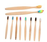 Ipetboom 10 pièces Brosse à Dents Naturelle avec Manche Ergonomique Poils Souples pour Adultes Résistante à Eau et Confortable Kit Écologique pour Usage Familial