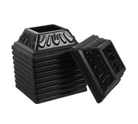 Ipetboom 10 pièces Cache-pied de Clôture PVC Noir Habillage Décoratif pour Poteaux de Terrasse et Garde-corps Protège Base de Poteau Facile à Installer Finition Élégante pour Extérieur