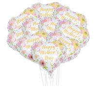 Ipetboom 10 Pièces Lot de Ballons Aluminium Cœur Géant Blanc pour Décoration Fête des Mères Intérieur et Extérieur