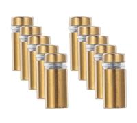 Ipetboom 10 pièces Lot de Vis Entretoises Acier Inoxydable Brossé Doré Supports Muraux Robustes pour Fixation de Panneaux Publicitaires Cadres Photo et Enseignes Verre