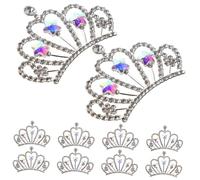 Ipetboom 10 Pièces Mini Couronnes Strass Appliques pour Bijoux et Accessoires Cheveux DIY Embellissements Couronne Cristal Légers pour Créations Artisanales et Décorations de Coiffure