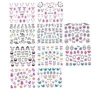 Ipetboom 10 Pièces Oeuf De Pâques Stickers De Pâques Stickers Pâte D'art D'ongle De Autocollants à Ongles Autocollants Autocollant Gonflé Fée Ensemble D'ongles Enfant