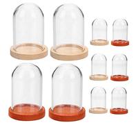 Ipetboom 10 pièces Vitrine Verre Transparent avec Base pour Fleurs et Décorations Cloche Verre Miniature pour Présentoir Élégant et Original