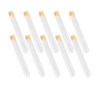 Ipetboom 10 Tubes à Ébullition en Verre Bouchons en Liège 38ml, Résistance la Chaleur, Fabrication Précise, pour Analyse Chimique et Éducation Scientifique