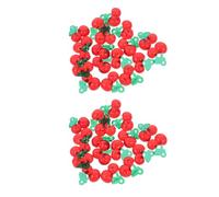 Ipetboom 100 Breloques Cerise en Résine Rouge Trou Pendentifs Fruités pour Création Bijoux DIY Accessoires pour Bracelets et Colliers Perles Cerise Pré-Percées Lot de 100 Pièces