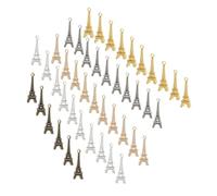 Ipetboom 100 Breloques Pendentifs Tour Eiffel Vintage en Alliage Mini Pendentifs Porte-Clés Tour Eiffel Décoration pour Bijoux DIY Bracelets et Colliers Style Rétro Multicolore
