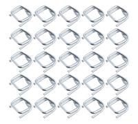Ipetboom 100 pièces Boucles Métalliques de Serrage Galvanisées Clips de Fermeture pour Sangles de Cerclage Accessoires Emballage Industriels et Marins Ajustables pour Feuillard et Cordages