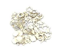 Ipetboom 100 pièces Lot de Bois Décoratif à Thème Nautique Tranches Creuses Sculptées pour Bricolage Mini Ancre Phare Bateau Décoration Créative DIY pour Maison et Fête