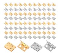 Ipetboom 100 Pièces Toolbox chargons mini charnières en laiton charnières décoratives en bronze rétro en métal rétro