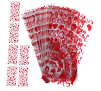 Ipetboom 100 Sachets Transparents en Cellophane 12,5 X 27,5 Cm Motifs Cœur, pour Emballage de Biscuits et Bonbons, pour Saint-valentin, Fêtes et Présents D’invités