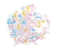 Ipetboom 100pièces Accessoires Ongles Poissons Miniatures Résine Décorations Ongles Forme de Nageoires Breloques pour Thème Mer