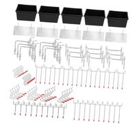 Ipetboom 101 pièces Crochets Métalliques pour Panneau Perforé avec Plateau Support Mural Robuste pour Rangement Garage Étagères et Organisation Outils Polyvalents