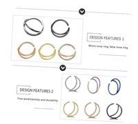 Ipetboom 11 pièces Anneaux de Nez Lune Acier Inoxydable Bijoux de Mode pour Femmes Accessoires de Piercing sans Perçage Ornements Nez Créatifs et Durables