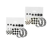 Ipetboom 12 Paires Boucles Oreilles à Motifs Géométriques Noir et Blanc de Oreilles à et Rayures pour Femmes et Parfaites pour Toutes Occasions