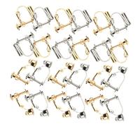 Ipetboom 12 paires Convertisseurs Clip Boucles Oreilles Métal pour Non Percées Accessoires DIY Bijoux Base Boucle Oreille et Non Déformable Adaptateurs Clipser pour Création Personnalisée