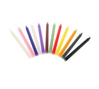Ipetboom 12 pièces Bougies Colorées Longues Couleurs Non Parfumées Bougies de Fête Rituelles pour Décoration Mariage et Maison