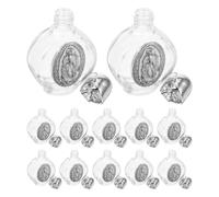 Ipetboom 12 Pièces Bouteille en Verre pour Eau Bénite 15ml Rechargeable, Symbole de Foi et Bénédictions, pour Baptêmes et Célébrations Religieuses Chrétiennes
