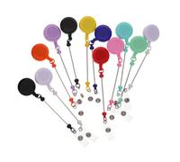 Ipetboom 12 Pièces clip porte-badge rétractable en perles décorations émail Fabricant cordon agrafe porte-badge de lanière d'identification bobine de badge mignon barre perlée le fer