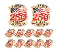 Ipetboom 12 Pièces Épinglette Drapeau des États-unis en Alliage Décorative Design Ergonomique pour Célébrations du 250e Anniversaire et Fêtes D'indépendance 2026