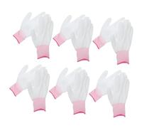 Ipetboom 12 pièces Gants de Travail Nylon avec Doigts Enduits PU Antistatiques Protection pour Mécaniciens Électriciens et Informatiques Gants de Sécurité Polyvalents pour Hommes