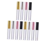 Ipetboom 12 pièces Lip Gloss Empty Plastic Tubes With Electroplated Caps Refillable Small Containers For Women Daily Makeup Storage Portable And Organizer For Lip Balm And Cosmetic Crafts