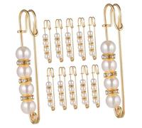 Ipetboom 12 pièces Lot de Épingles Décoratives Perles pour Vêtements Pinces de Sécurité Robustes Accessoire Mode pour Sécuriser Jeans Châles et Chemisiers Design Exposition Confortable et