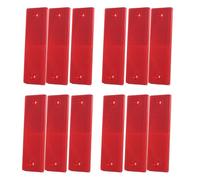 Ipetboom 12 pièces Lot de Réflecteurs Auto-adhésifs Rectangulaires Rouges pour Remorques et Camions Plastique Résistant Aux Intempéries Stickers de Sécurité à Coller pour Véhicules et