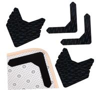 Ipetboom 12 pièces Tapis Antidérapants Coins U U Noir Réutilisables Lavables pour Éviter Glissement et Repli des Tapis