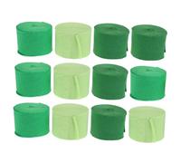 Ipetboom 12 Rouleaux Banderoles Papier Crépon Vert Lot de Décorations pour Anniversaire Mariage et pour Thèmes de Jungle Bricolage et