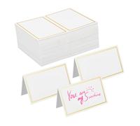 Ipetboom 120 Pièces Cartes de Place Blanches pour Noms de Table Cartes Tentes Réservées pour Mariages Banquets et Événements Faciles à Écrire Plier