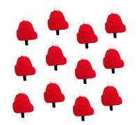 Ipetboom 12pièces Décoration de Pince à Cheveux de Noël Motif Chapeau Accessoire de Cheveux pour Fêtes Style Thé au Lait Lot