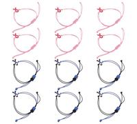 Ipetboom 12pièces Lot de Bracelets Tressés Corde Ajustables pour Femmes Bijoux de Sensibilisation avec Messages Inspirants et Couleurs Bicolores