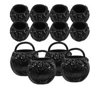 Ipetboom 12pièces Mini Chaudrons Halloween Plastique Pots De Chaudron Miniatures pour Décoration De Fête Accessoires De Maison Miniature