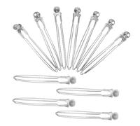 Ipetboom 12pièces Pinces à Cheveux Bec De Canard Lot De Pinces Pinceau Accessoires Coiffure Femmes Filles Argenté