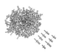 Ipetboom 130 Rivets Aveugles à Tête Ronde M5 en Aluminium, Kit 3 Tailles avec Noyau Aluminium Haute Résistance, Assortiment pour Usage Domestique, Mécanique et Industriel
