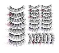 Ipetboom 14 Paires Extensions De Cils Colorées Faux Cils Touffes Cosplay Imitation Maquillage Naturels Et Recourbés