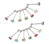 Ipetboom 14 Pièces Piercing Langue Barbell Droit Anneaux Langue Motif Sirène Colorés pour Hommes Femmes Bagues Léger Confortables et Interchangeables