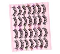 Ipetboom 14paires Faux Cils Extensions Colorées Cils Cosplay Imitation Maquillage Naturel et Recourbé