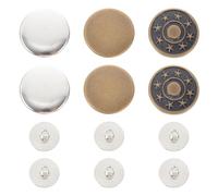 Ipetboom 15 Boutons de Rechange pour Jeans en Métal 17 Mm, Boutons Détachables sans Couture, Assortiment 3 Couleurs, pour Fixation Ceinture et Retouche Vêtements