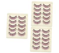 Ipetboom 15 Paires Faux Cils En Diamant Scène Bande De Contour Des Yeux Stickers Faux Cils De Cils Pailletés Cils Cosmétiques Cils Moelleux Violet,mauve Tige Dure En Fibre Chimique