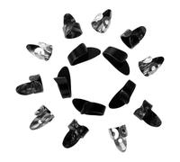 Ipetboom 15 Pièces Médiators pour Guitare en Acier Inoxydable et Celluloïd - 5 Onglets Pouce Noirs 5 Onglets Doigt Noirs - Protège-Doigts Ergonomiques pour Guitare Acoustique Électrique