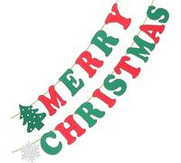 Ipetboom 15pièces Banderole Joyeux Noël de Lettres pour Décoration de Fête Maison avec Flocons Ruban Env