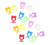 Ipetboom 16 pièces Silicone Wine Glass Charms Wine Glass Marker Cup Shape For Party Favors Supplies Set