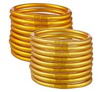 Ipetboom 18 pcs Bracelets Silicone Pailletés pour Femmes et Lot de Vintage Or et Or Accessoires Mode Confortables pour Fêtes et Occasions